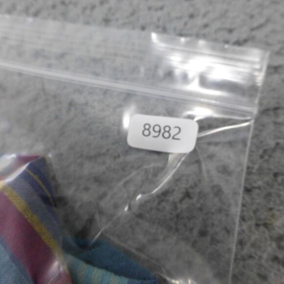 J Crew Shirt Mens Medium Button Up Indian Madras Plaid Blue Classic Cotton - Picture 9 of 9